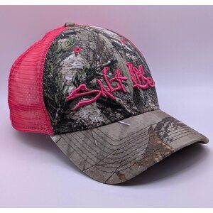 Salt Life Camouflage and Pink Snapback Mesh Back Trucker Hat Camo Hunting Womens
